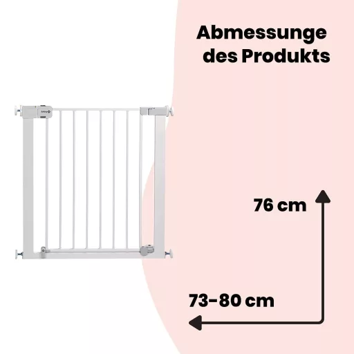 Safety 1st Automatikus Biztonsági Kapu Lépcsőhöz, Önzáró, Fúrás Nélkül, 61-136 cm, Fehér - Auto Close Metal
