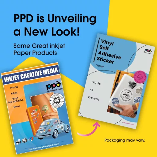 Photo Paper Direct A4 Samoljepljiva Sjajna Vinilna Naljepnica - Bijela, za Inkjet Pisače, Paket od 10 Listova