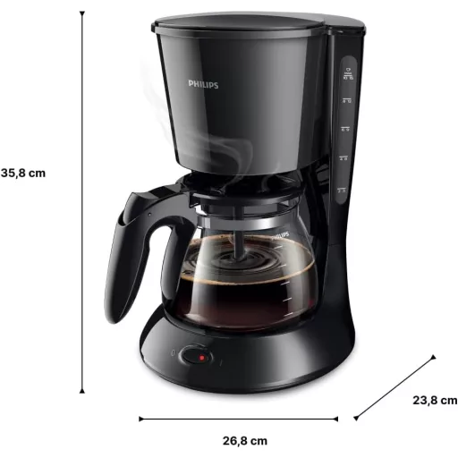 Kávovar Philips HD7461/20 Daily Aroma Swirl so sklenenou kanvicou, bielo-čierny