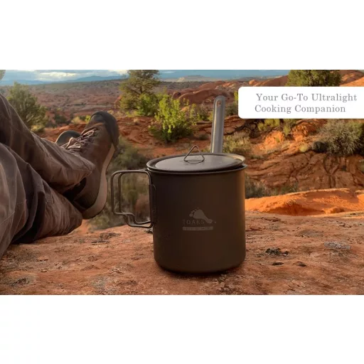 Set titan de camping TOAKS, cană, bol 375-900ml, ușor, pentru picnic și drumeții în aer liber