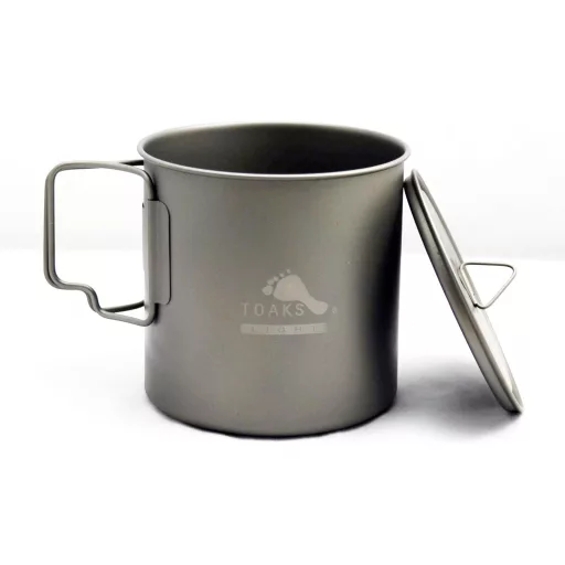 Set titan de camping TOAKS, cană, bol 375-900ml, ușor, pentru picnic și drumeții în aer liber
