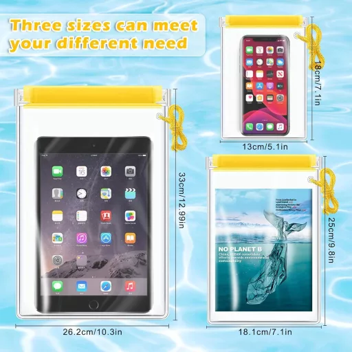 Meetory vízálló táska szett 3 db - telefon, kamera, dokumentum tároláshoz