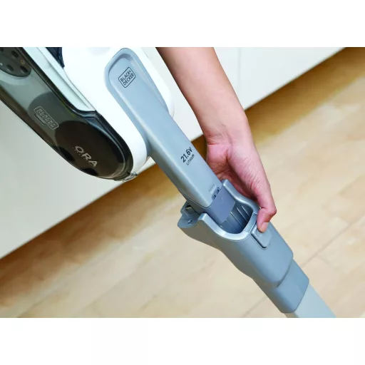 Aspirator de mână alb cu mâner BLACK+DECKER HVFE2150L-QW