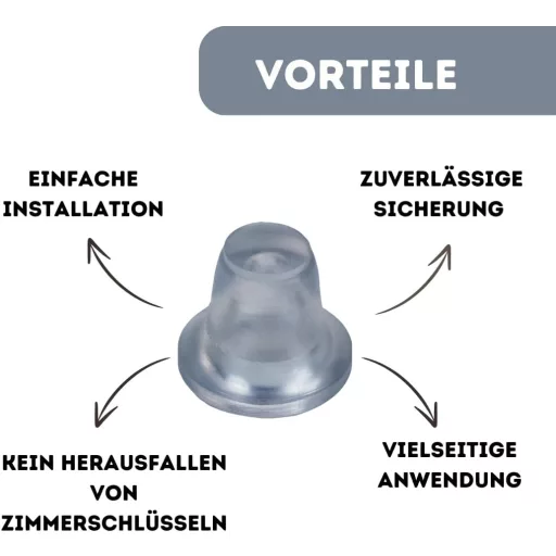 De-Plastik Kulcstartó Gumidugó | Átlátszó Kulcslyuk Védő Szélálló Biztonsági Betét | 20 db-os Készlet Otthoni és Irodai Ajtókhoz