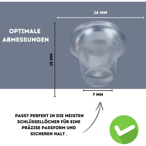 De-Plastik Kulcstartó Gumidugó | Átlátszó Kulcslyuk Védő Szélálló Biztonsági Betét | 20 db-os Készlet Otthoni és Irodai Ajtókhoz