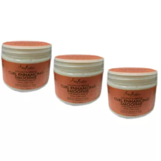   SHEA MOISTURE Cremă de Coafat cu Nucă de Cocos și Hibiscus 3x340g - Pentru Păr Creț și Gros, Tratament de Păr Fără Sulfați cu Efect de Netezire