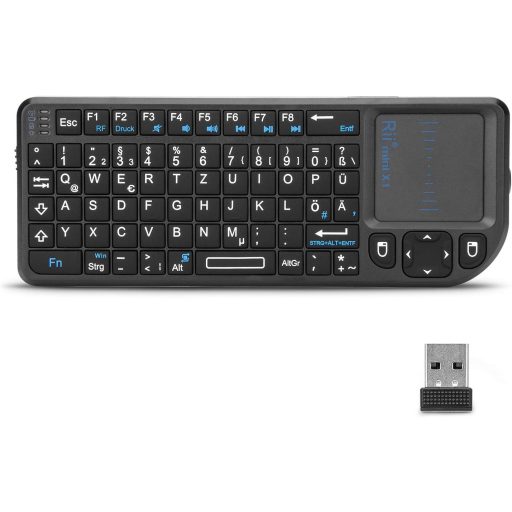 Mini tastatură wireless Rii X1 cu touchpad pentru TV/PC/Tabletă/Xbox/PS3