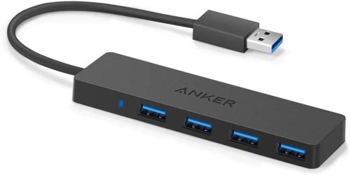 MacBook USB hub: 4 portos, ultra vékony USB 3.0 elosztó Apple és Surface eszközökhöz