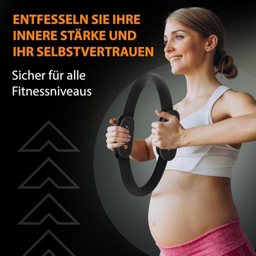 MANTRA SPORTS Pilates Gyűrű - Otthoni Fitness Eszköz Medencefenék Edzéshez, Comb és Csípő Erősítéshez, Férfiaknak és Nőknek, 35,5 cm, Hordoz