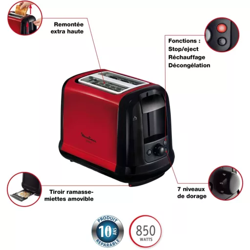 Moulinex Subito kenyérpirító rozsdamentes acél toaster