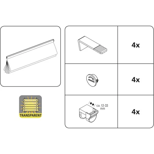 Gardinia EasyFix Fehér Roletta 80x140 cm Átlátszó Római Stílusú - 80W x 140H cm, White
