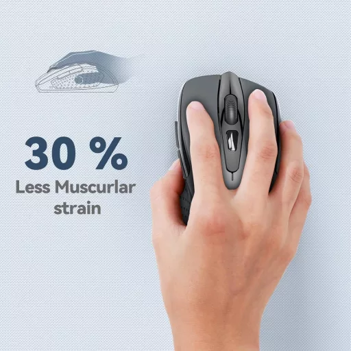 Bezdrôtová myš TECKNET 2.4G, 2600 DPI, 6 tlačidiel s nano prijímačom, 24-mesačná výdrž batérie