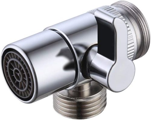 Adaptor robinet KES BRASS M22 x M24 pentru robinete de bucătărie și baie, alamă cromată, construcție durabilă, rotativ la 90 de grade.