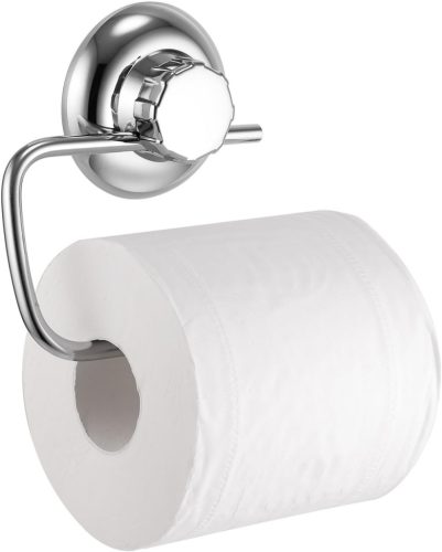 MaxHold Suport Hârtie Igienică Fără Găurire - Sistem Vacuum cu Ventuze - Oțel Inoxidabil - Capacitate 10 kg - Pentru Baie și Bucătărie