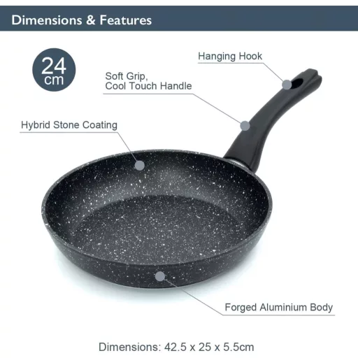 Blackmoor 24 cm-es serpenyő, tapadásmentes, indukciós, elektromos és gázfőzőlaphoz