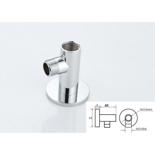 Hiendure 8 Colos Kerek Esőzuhany Fali Szerelésű Rozsdamentes Acél Krómozott Szett