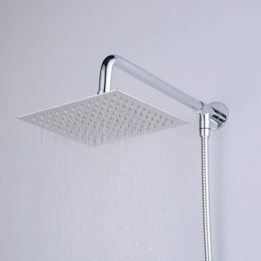 Hiendure 8 Colos Kerek Esőzuhany Fali Szerelésű Rozsdamentes Acél Krómozott Szett