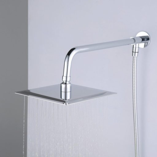 Hiendure 8 Colos Kerek Esőzuhany Fali Szerelésű Rozsdamentes Acél Krómozott Szett