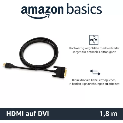 AmazonBasics HDMI-DVI adapter kábel 1,83m - digitális videó csatlakozó
