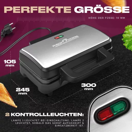 Sendvičovač Profi Cook PC-ST 1092 XXL z nehrdzavejúcej ocele, s nepriľnavým povrchom