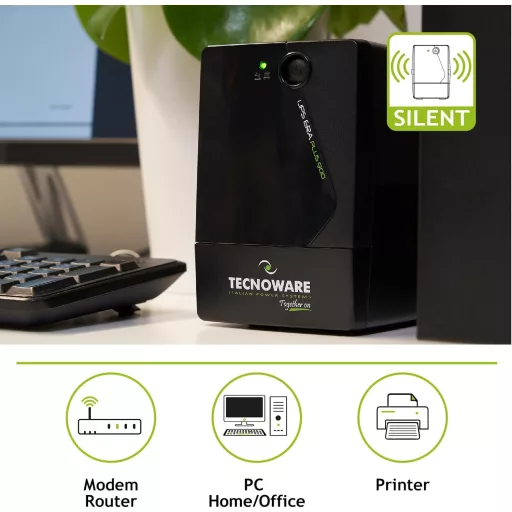 Tecnoware FGCERAPL900 900VA szünetmentes tápegység UPS fekete kompakt