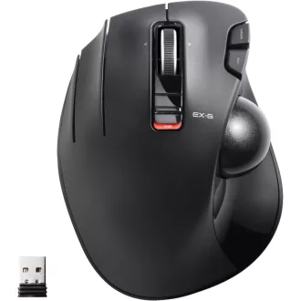   ELECOM Balkezes Vezeték Nélküli Trackball Egér 6 Gomb Fekete