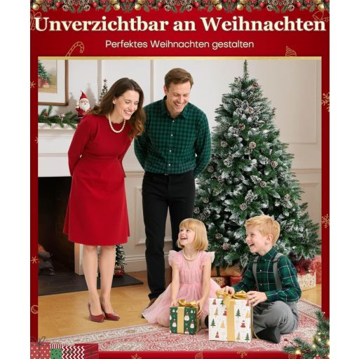 Yorbay Havas Műfenyő Karácsonyfa Talppal 150 cm - Újrahasználható Karácsonyi Dekoráció