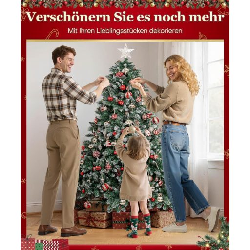 Yorbay Havas Műfenyő Karácsonyfa Talppal 150 cm - Újrahasználható Karácsonyi Dekoráció