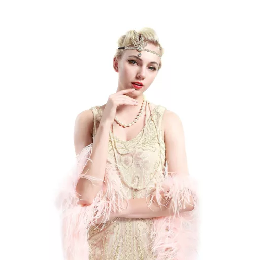 BABEYOND Vintage Hajpánt Arany Színű Gyöngyös Levél Medálos 1920s Stílusú Fejdísz Nőknek Great Gatsby Inspirált