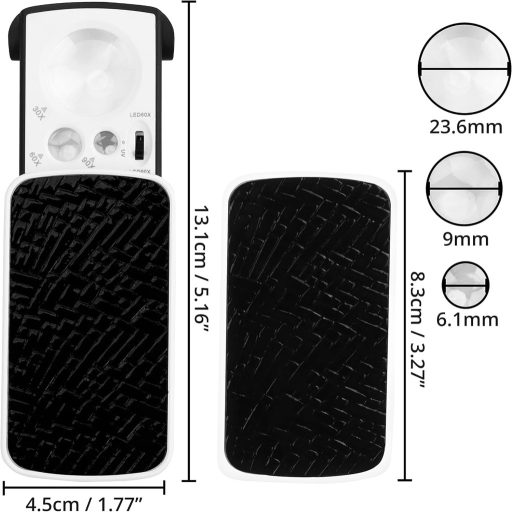 Vrecková výsuvná lupa Kurtzy s LED osvetlením, 30x 60x 90x zväčšením a UV svetlom