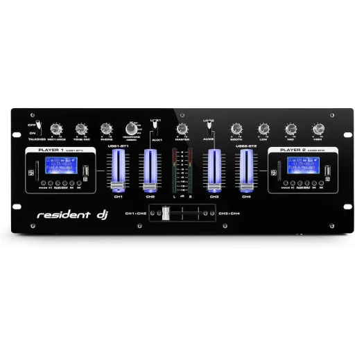 Resident DJ DJ405USB 4-kanalni DJ mikser s Bluetoothom, USB-om, SD-om, AUX-om i funkcijom snimanja