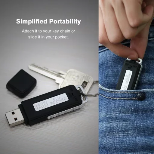 SMARTEX 8GB Mini Hangrögzítő USB 150 Óra Mikrofon Pendrive 2in1
