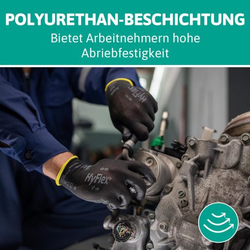 Ansell HyFlex 48-101 Nylon Munkakesztyű Fekete 12 Pár Méret 9