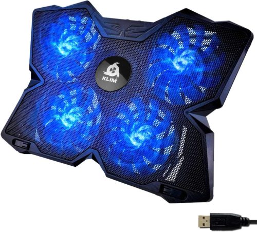 KLIM Wind 4 ventilátoros laptop hűtő - Erős 1200 RPM - PS4 PS5 kompatibilis - Kék