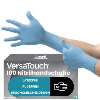   Ansell VersaTouch 92-471 Nitril Egyutas Kesztyű Kék M 100db Latex Mentes
