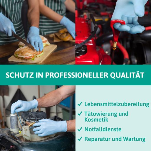 Jednorazové nitrilové rukavice Ansell VersaTouch 92-471, modré, veľkosť M, 100 ks, bez latexu