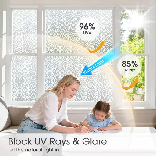 Lifetree Dekoratív Ablakfólia Statikus Ragasztás Nélkül 44x200cm Virágmintás