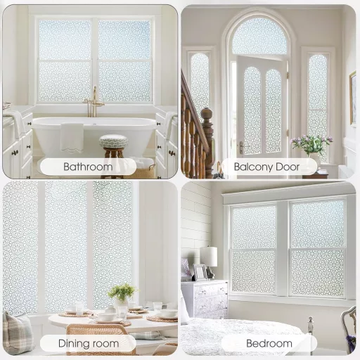 Lifetree Dekoratív Ablakfólia Statikus Ragasztás Nélkül 44x200cm Virágmintás