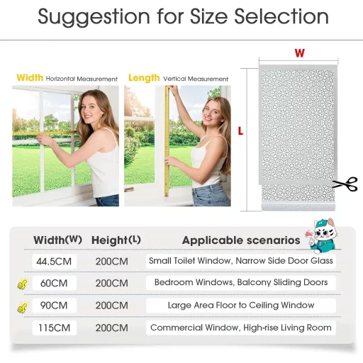 Lifetree Dekoratív Ablakfólia Statikus Ragasztás Nélkül 44x200cm Virágmintás