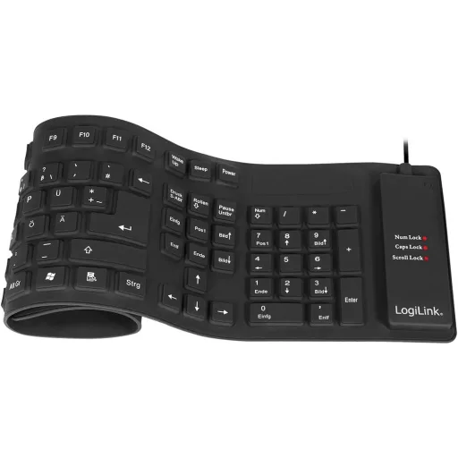 Tastatură flexibilă Logilink ID0019 pentru PC și Mac, layout german