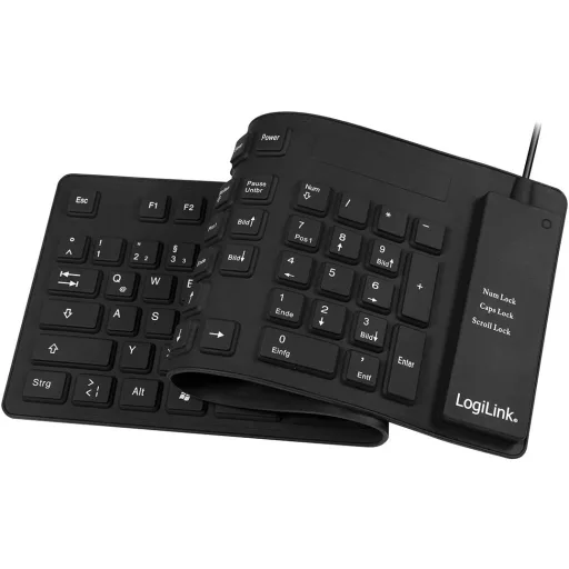 Tastatură flexibilă Logilink ID0019 pentru PC și Mac, layout german