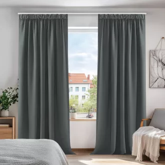   Deconovo Hőszigetelő Sötétítő Függöny Szürke 245x140cm 2db