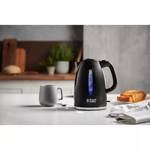 Russell Hobbs Textures+ 1,7L Vízforraló 2400W LED Világítás Gyors Fűtés Fekete