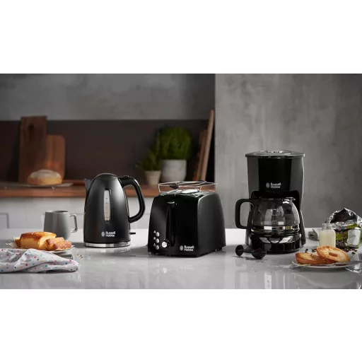 Russell Hobbs Textures+ 1,7L Vízforraló 2400W LED Világítás Gyors Fűtés Fekete