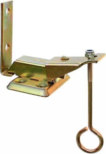 KeyMet GmbH Horganyzott Sárga Padlócsapda Retesz Ablakzár Horoggal - 80mm Hosszú Biztonsági Zár M4 Csavarfuratokkal