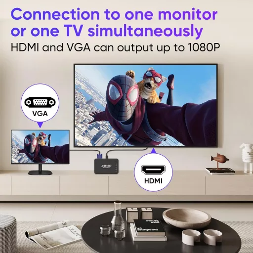 4K HDMI Médialejátszó TV-hez, 14TB HDD támogatással és távvezérlővel