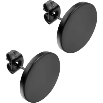   JewelryWe Férfi Fülbevaló Kerek Rozsdamentes Acél Fekete 3-14mm