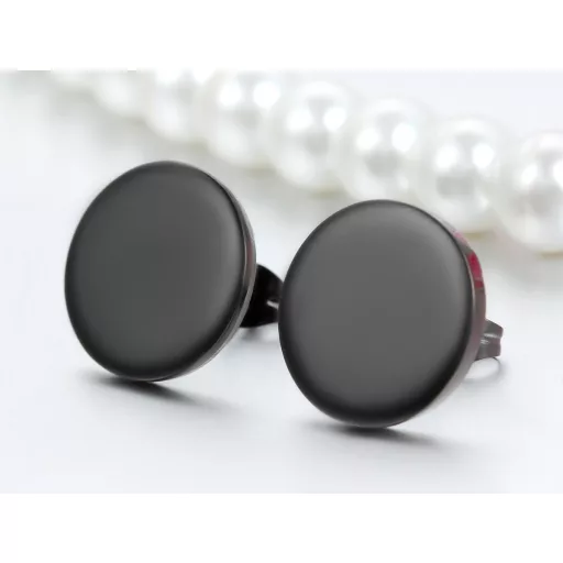 JewelryWe Muške naušnice okrugle nehrđajući čelik crne 3-14mm