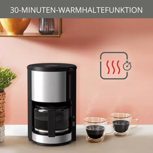 Krups KM321 Proaroma Plus 10 csészés kávéfőző, 1100W, fekete rozsdamentes acél