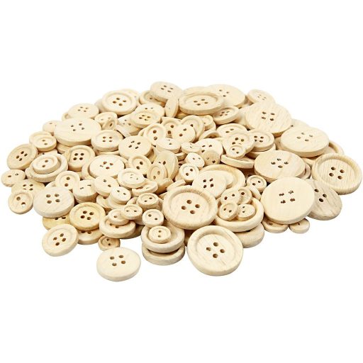 Set Nasturi din Lemn Creativ, Dimensiuni Mixte 8-23mm, 440 bucăți